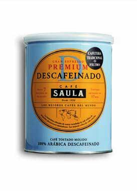 Café molido  Saula Premium Descafeinado, Arábica, 250 g